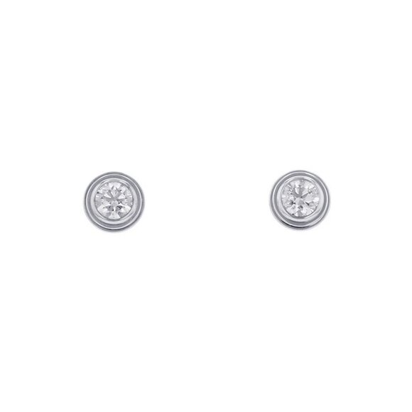 CARTIER Damour Earring Size Medium 18K White Gold B8041400 - Picture 1 of 10